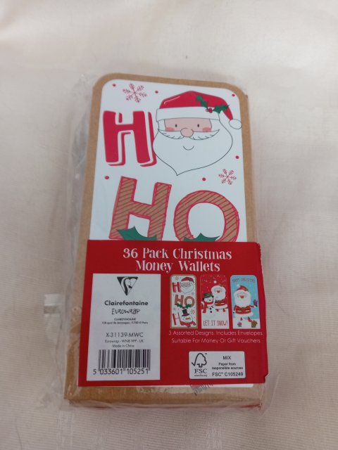36 pack Christmas money wallets