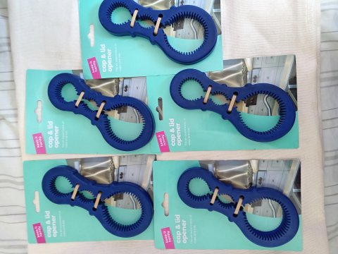 9x Blue Silicone Bottle Cap & Jar Lid Openers Kitchen Grip Tool NEW