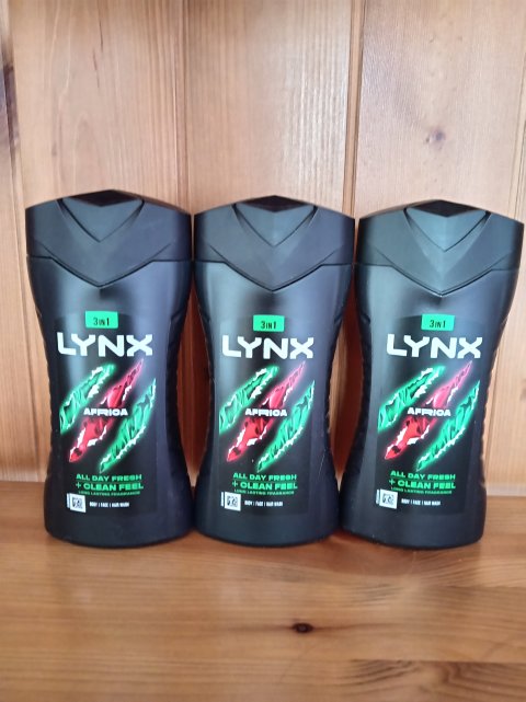 3 x Lynx Africa 3-in-1 Shower Gel,