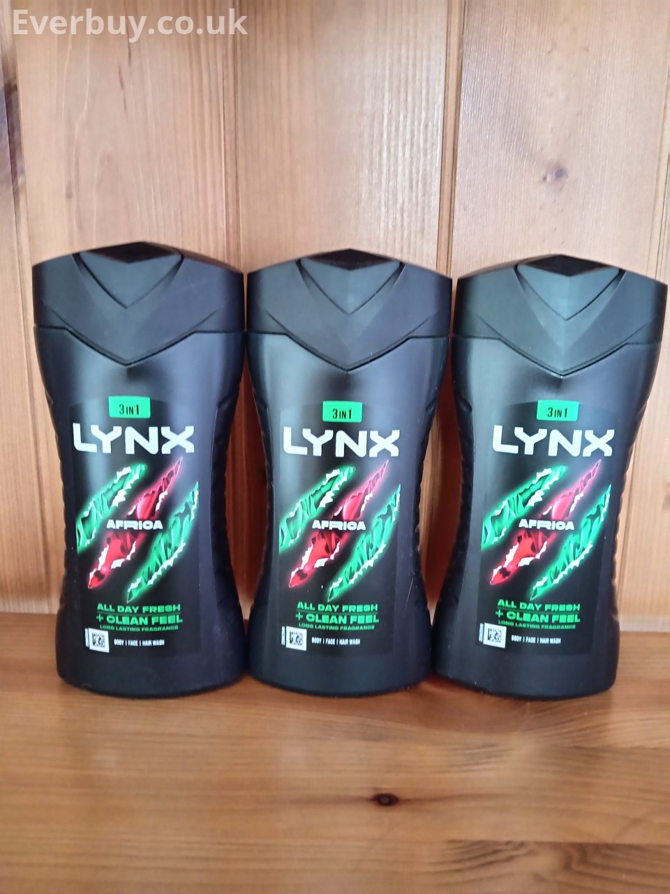 3 x Lynx Africa 3-in-1 Shower Gel,